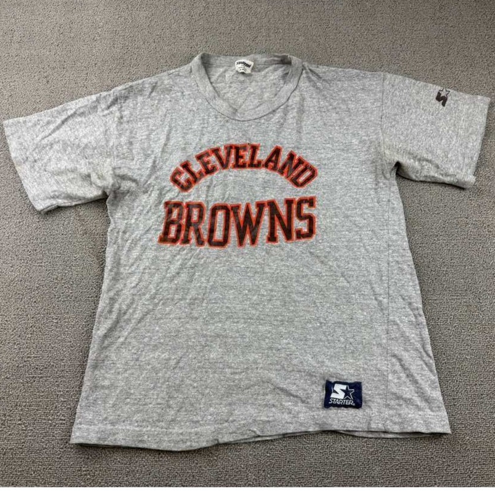 Vintage Starter T Shirt Men‎ M Cleveland Browns Graphic Tee Grey Made In USA NFL
